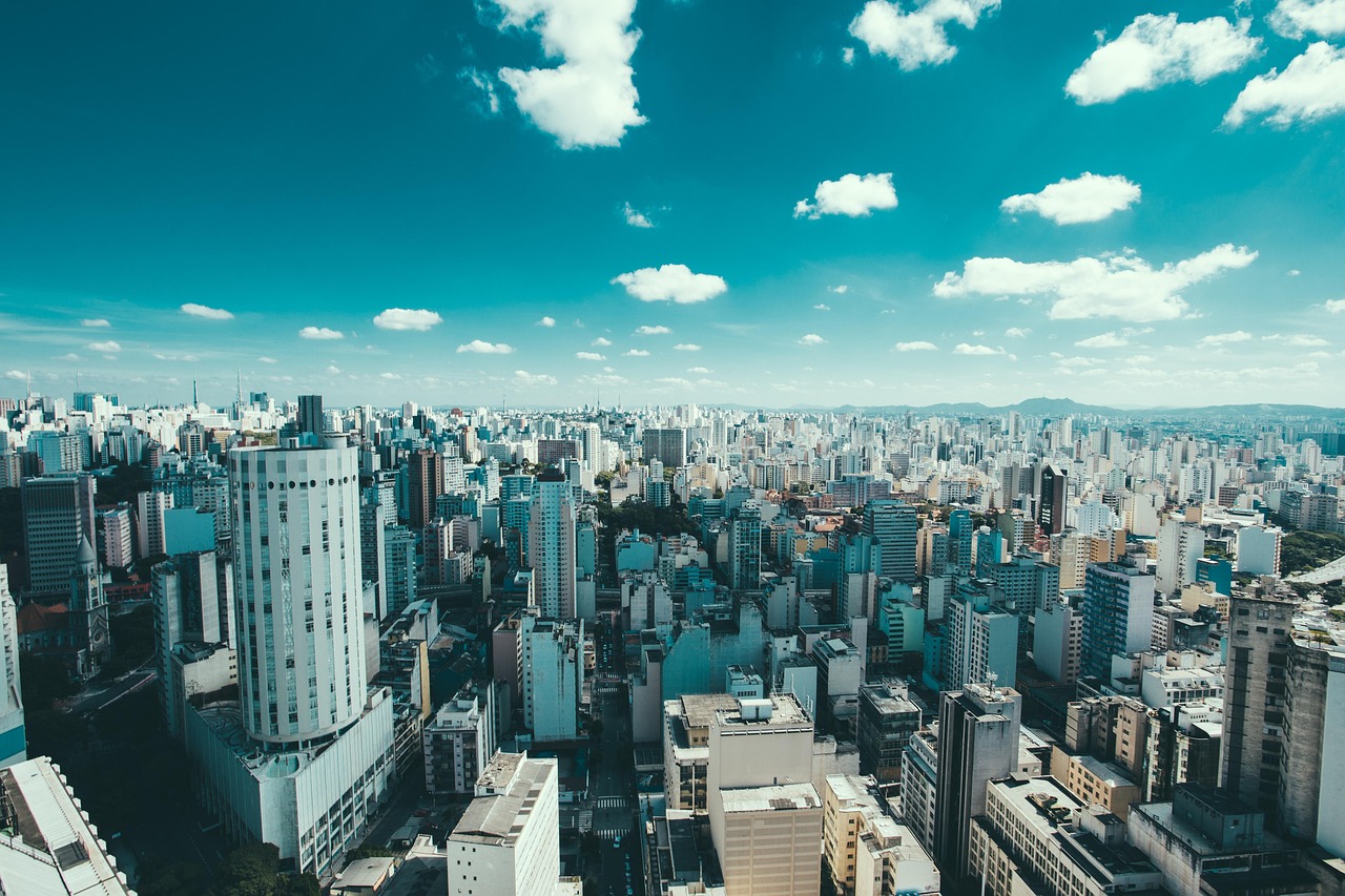 Modern retail and office buildings